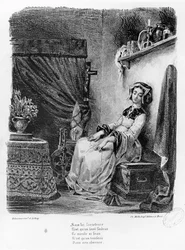 Marguerite dans sa chambre, de Faust de Goethe, (illustration)